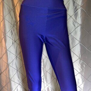 Under Armour Women LG Royal Blue Compression Heat‎ Gear Gym Yoga Capri Leggings